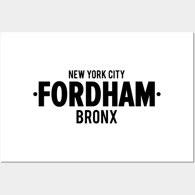 Fordham Bronx Modern Minimalistic Typography Design Wall Art by Boogosh